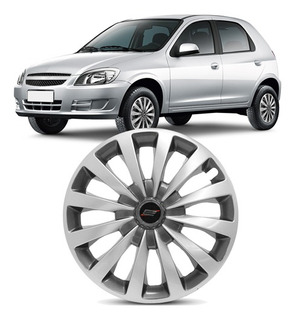 Calota Esportiva Silver Modelo Roda Passat CC para Roda Aro 13 4x100 4x108 Parafuso Cubo Baixo