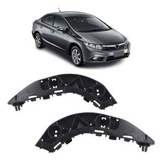 Suporte Guia Parachoque Dianteiro New Civic 2008 2009 2010 2011 2012 Preto Com Fixador - Spare Parts and Accessories for Vehicles