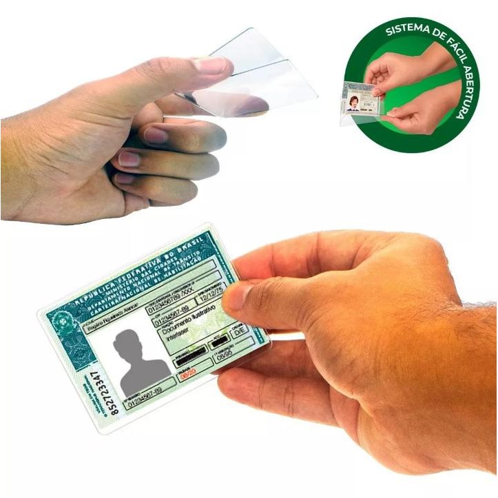 Cartão Porta CNH Em Acrilico Protetor de Documento Compacto Resistente