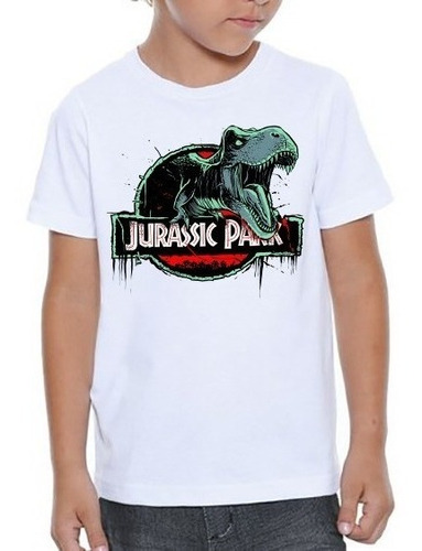 Camiseta Infantil Dinossauro T-rex Tiranossauro Rex Jurassic