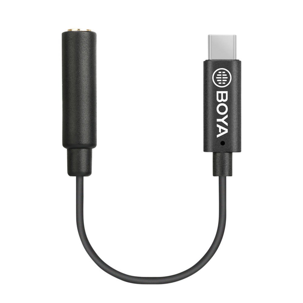 Cabo Adaptador Áudio Boya By-k4 UsbC p/3.5mm Fêmea Preto - Audio