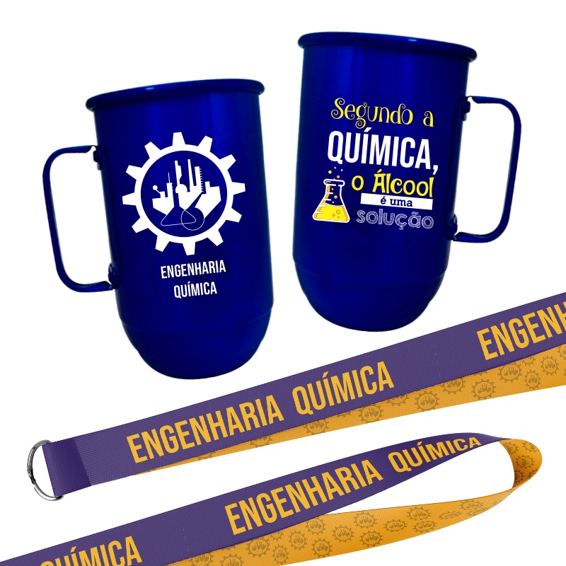 Caneca de Alumínio 850ml com Tirante engenharia química
