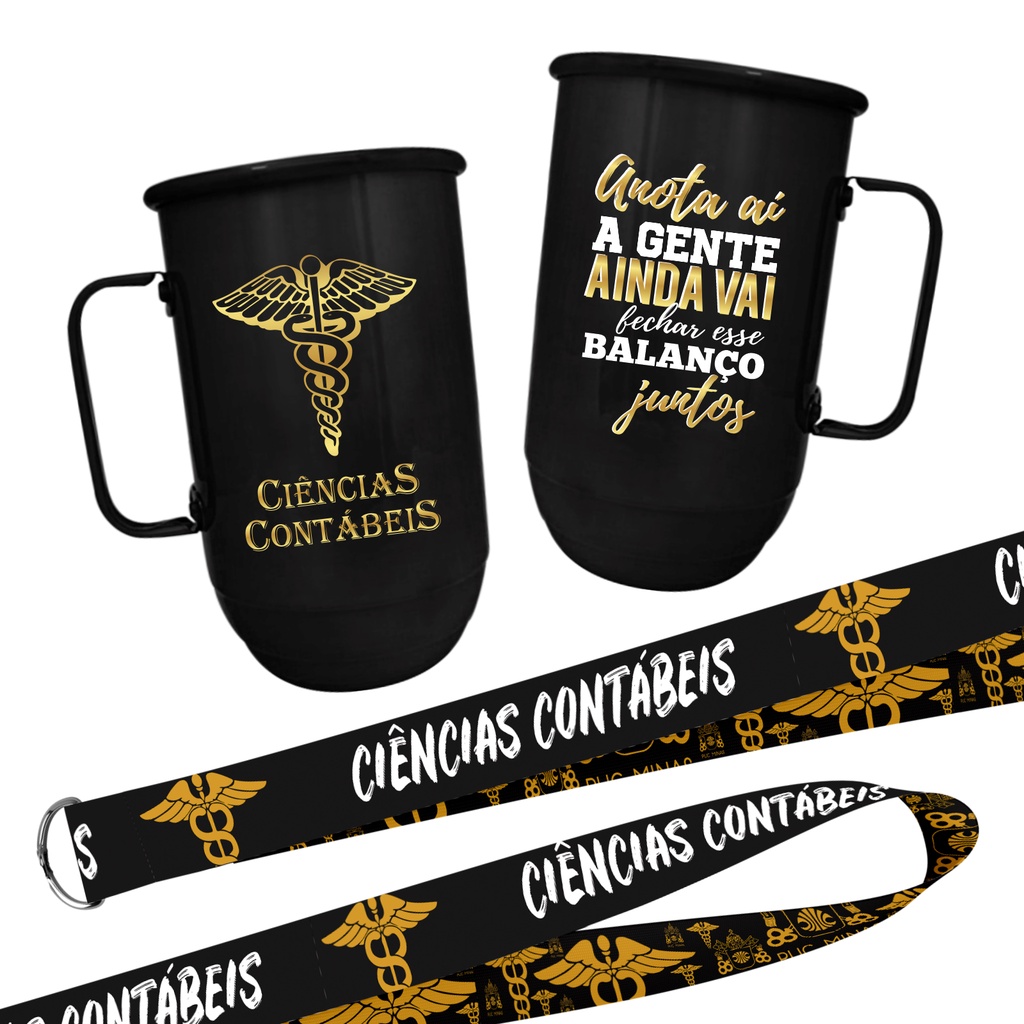 Caneca de Alumínio 850ml com Tirante Ciencias Contabeis