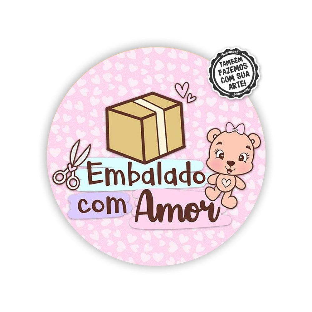 KIT 24 Etiquetas de Adesivos para Lacre de Segurança Ecom personalizado para empresa A13 Embalado com Amor