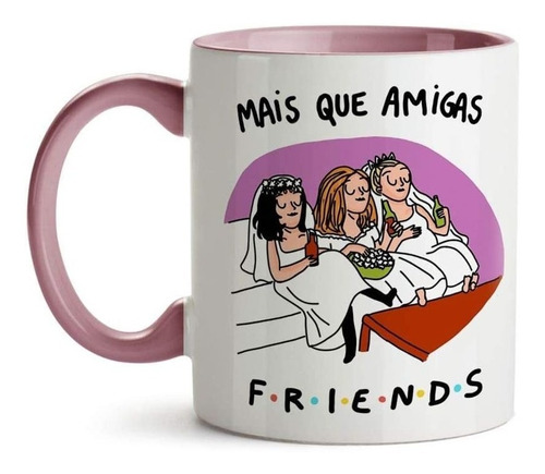 Caneca Alça E Interior Roxo Melhores Amiga Presente Amiga