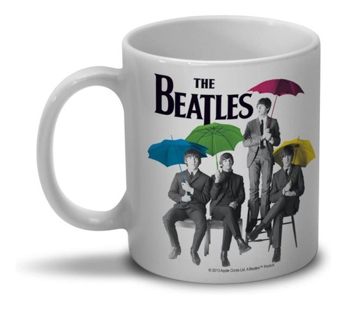 Caneca Xícara  Banda The Beatles Umbrella Colorido