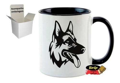 Caneca Cerâmica Cachorro Pastor Alemão Raça Dog Pet Presente