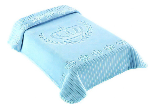 Cobertor Bebe Infantil Colibri Relevo Antialérgico Azul