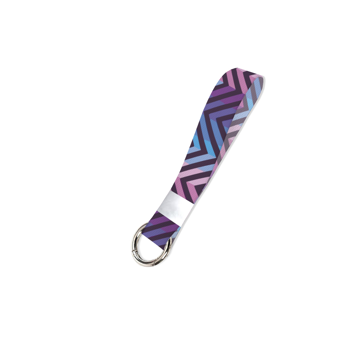 Chaveiro Cordão de Pulso Mão Zig Zag Roxo Rosa e Azul