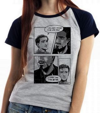 Baby Look Blusa Feminina ou Camiseta Unissex Tony Stark  Peter Parker
