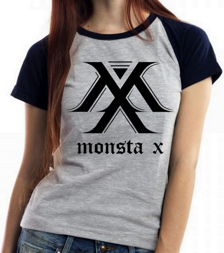 Baby look blusa feminina ou Camiseta unissex monsta x k pop bts