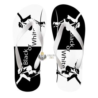 Chinelo adulto ou infantil Michael Jackson black or white