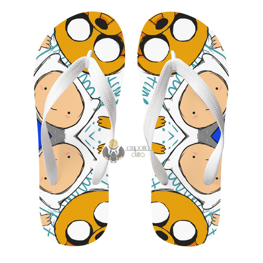 Chinelo adulto ou infantil Hora da Aventura Jake Finn
