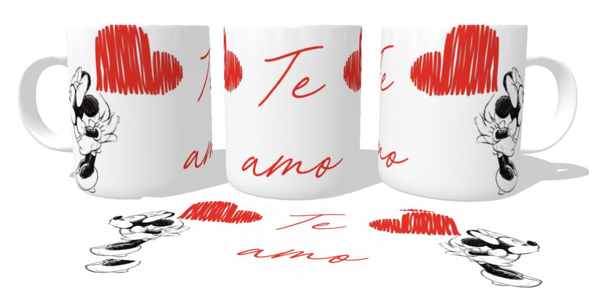 Caneca plástico copo polimero Par namorados Mickey Minnie