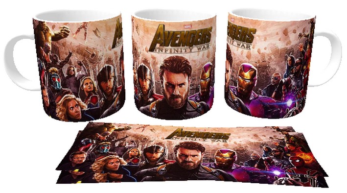 Caneca plástico copo polimero Vingadores Guerra Infinita