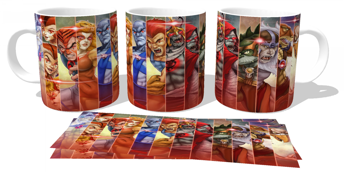 Caneca plástico copo polimero Thundercats barras
