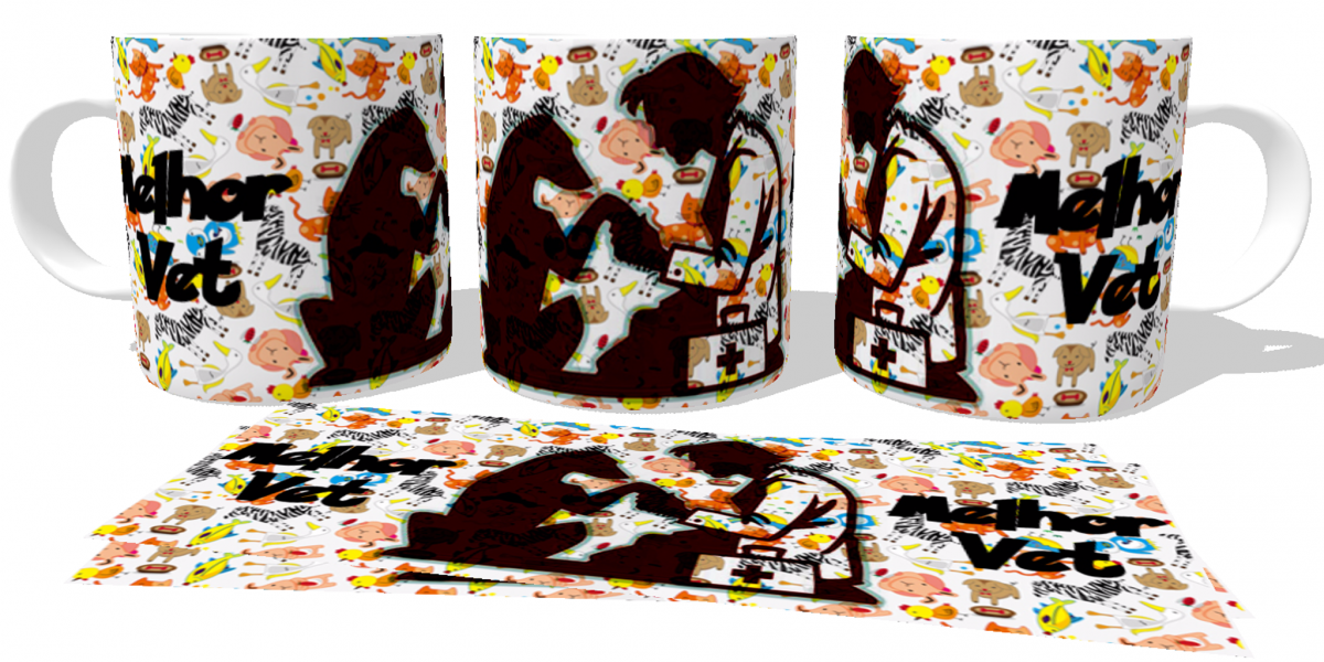 Caneca plástico copo polimero Melhor Veterinário