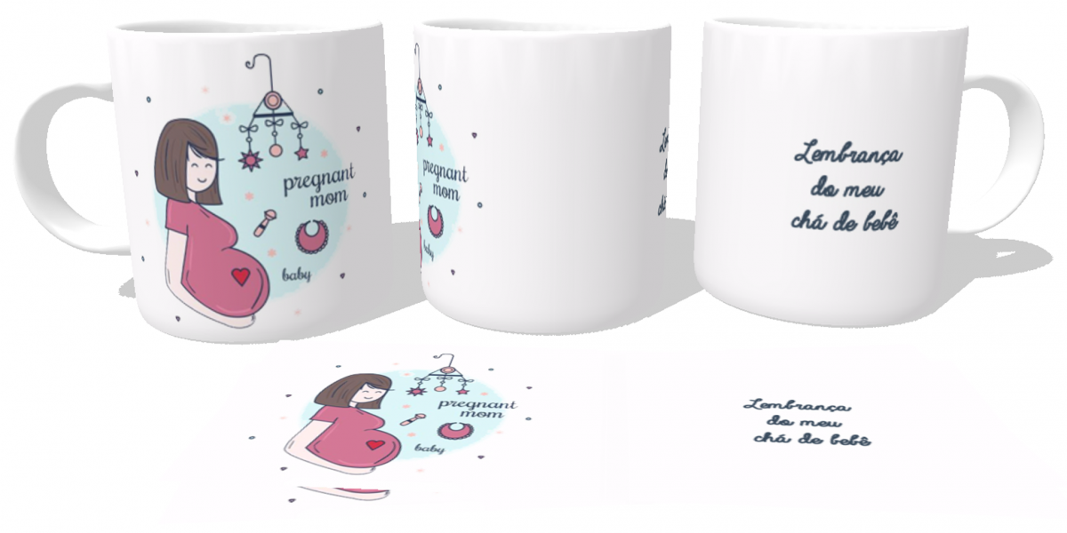 Caneca plástico copo polimero Lembrança do meu chá de bebê