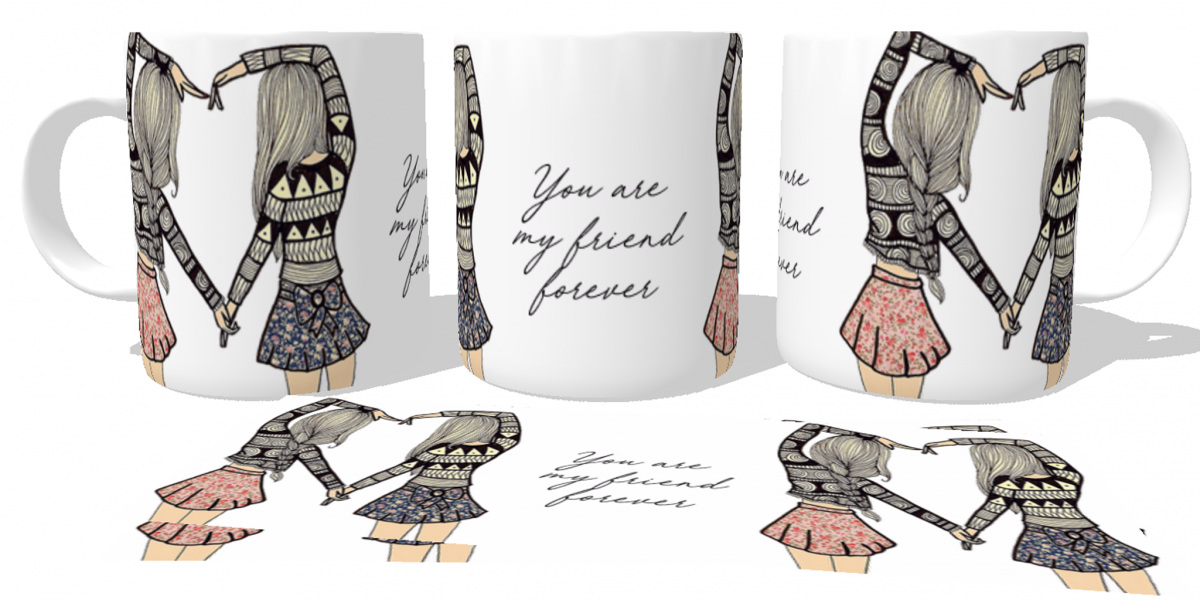 Caneca plástico copo polimero Friends Forever