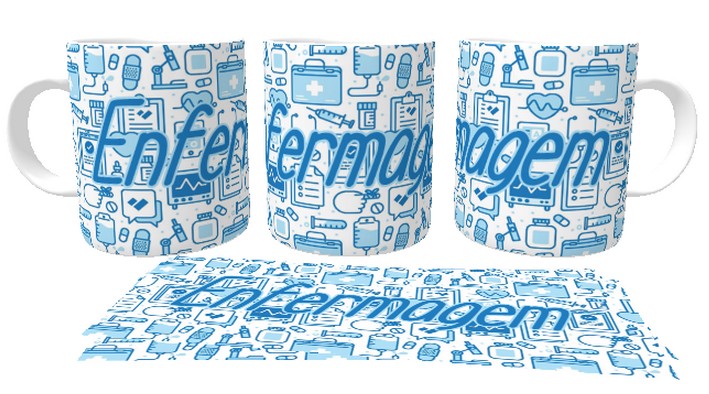 Caneca plástico copo polimero Enfermagem
