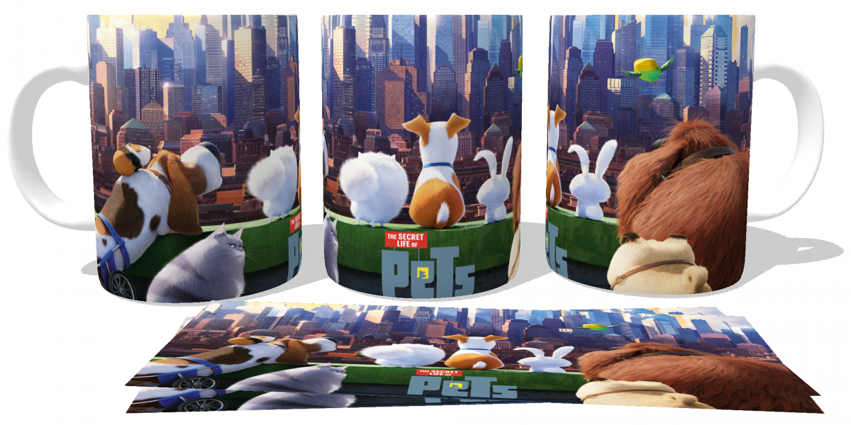 Caneca plástico copo polimero  Pets o Filme