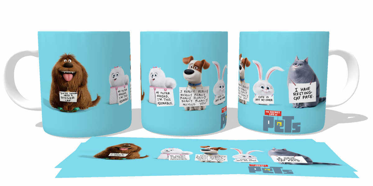 Caneca plástico copo polimero  Pets Animais