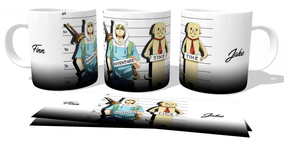 Caneca plástico copo polimero  Hora da Aventura Jake Finn prisão