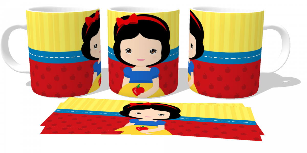 Caneca plástico copo polimero  Branca de Neve pequena