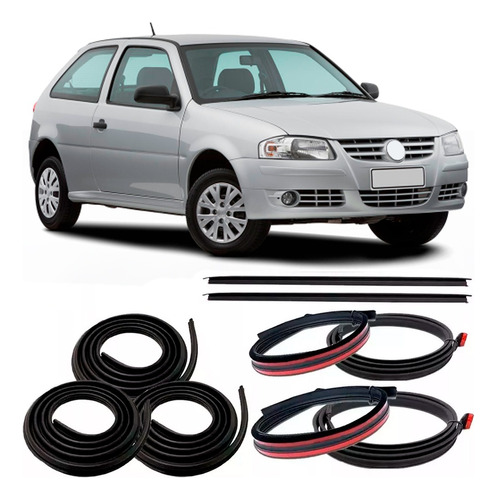 Kit Borrachas De Vedação 2 Portas Pingadeira E Friso De Teto Mala Gol G3 G4