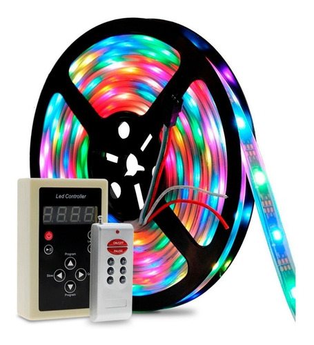 Fita Led RGB 5 Metros + Controle Fita A Prova D'água Decoração Quartos Janelas Mais Sofisticação pra Você