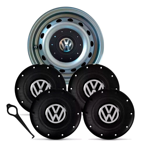 Jogo Calota Centro De Roda Ferro Volkswagen Amarok Aro 13 14 15