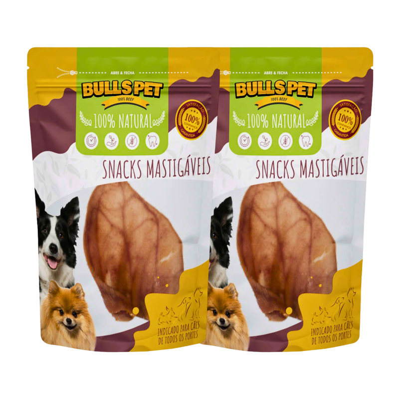 Petisco Natural Para Cachorro Orelha Suína Bulls Pet X 2 Unidades