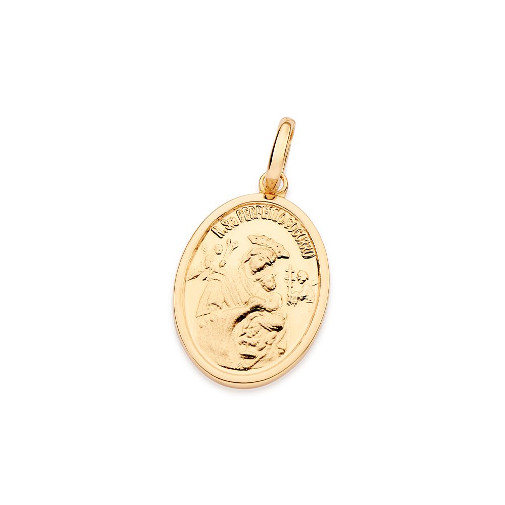 MEDALHA NOSSA SENHORA DO PERPÉTUO SOCORRO COM TRABALHO ACETINADO.MED. 2,8 CM X 1,5 CM. ROMMANEL 542821 VB