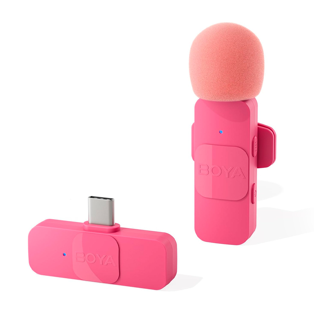 Microfone Lapela Boya By-v10 p/iPhone 15 e Android Rosa - Audio
