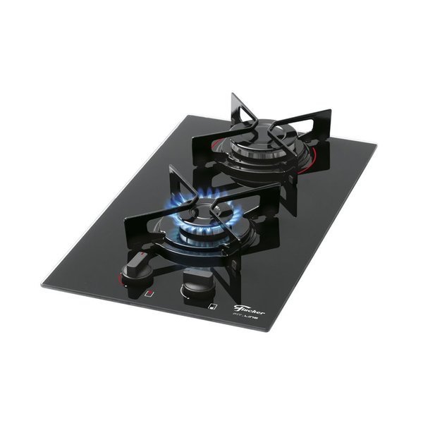 Cooktop a Gás Fischer Fit Line 2Q TC com 2 Bocas Preto