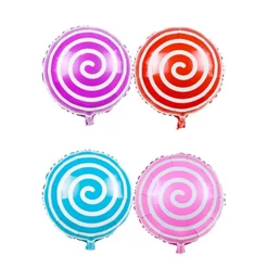 Kit c/ 12 Balão Metalizado Espiral Pirulito Rosa Azul Vermelho Lilás 45cm Festa Doces -3 cada cor