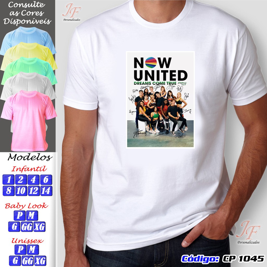 01 Camiseta Personalizada ou Adulto Infantil Now United