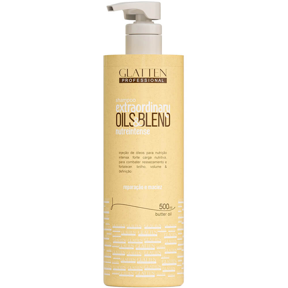 Glatten Extraordinary Oils & Blend - Shampoo Óleos de Nutrição Intensa 500ml
