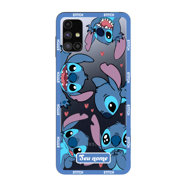 Capinha para Samsung M51 Anti Impacto Personalizada - Lilo e Stitch - Stiti Transparente com nome