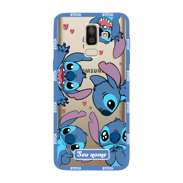 Capinha para Samsung J8 Anti Impacto Personalizada - Lilo e Stitch - Stiti Transparente com nome em Oferta na Shopee