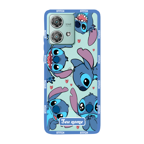 Capinha para Moto Edge 40 Neo Anti Impacto Personalizada Lilo e Stitch - Stiti Transparente com nome em Oferta na Shopee
