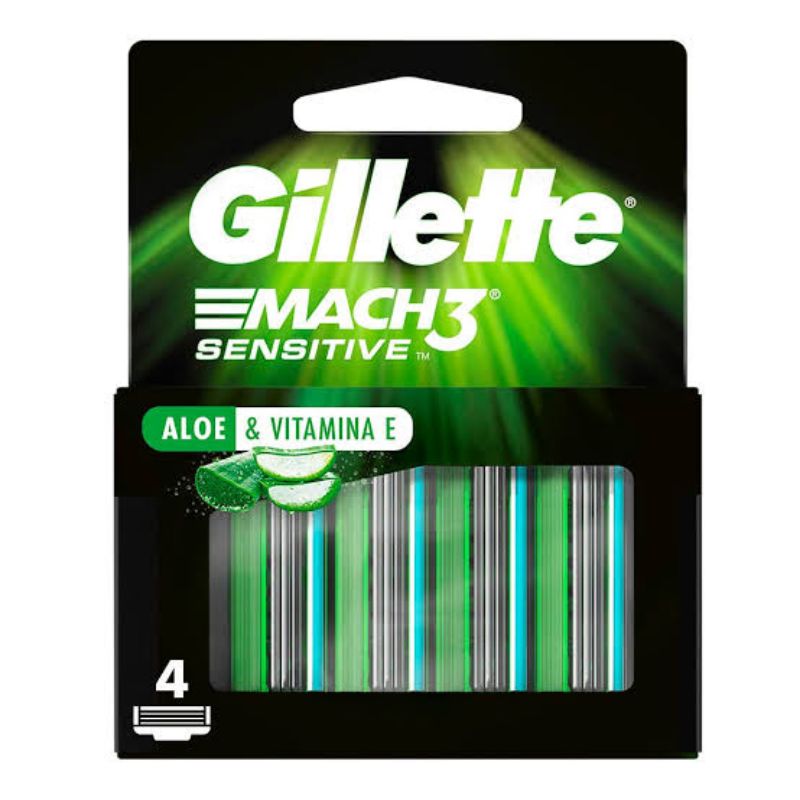 Gillette Mach 3 Recargas Cargas Sensitive Com 2UN ou 4UN