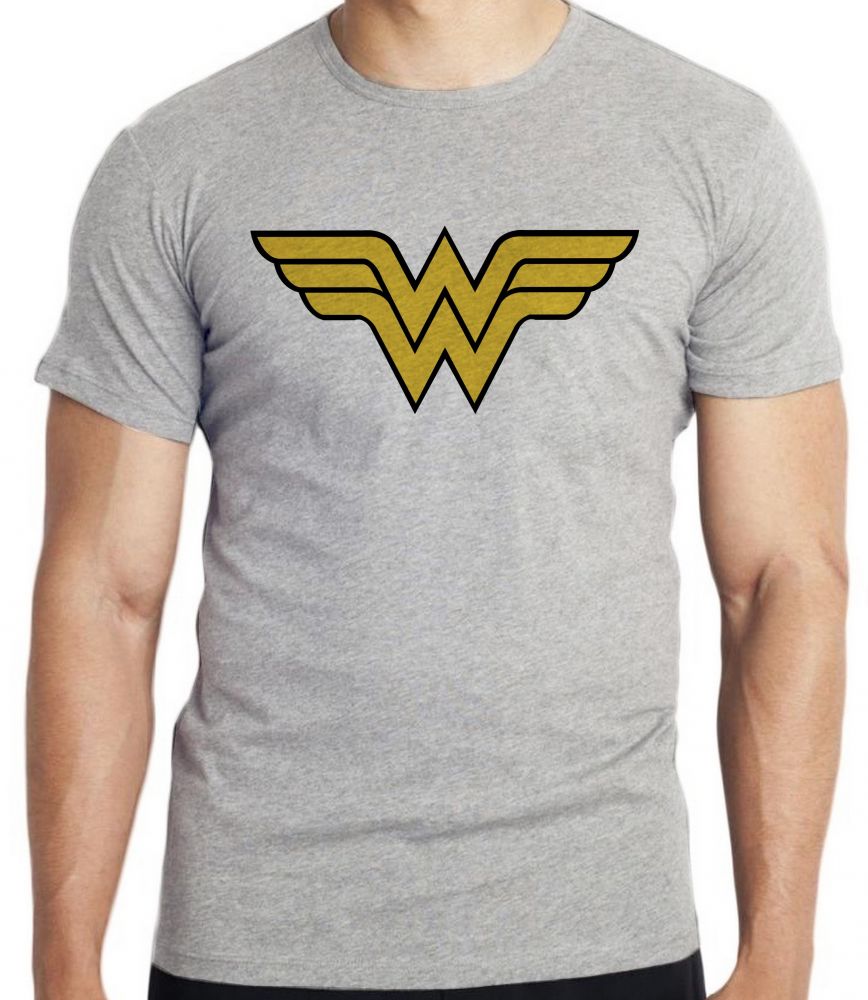 camiseta blusa Mulher Maravilha Logo Blusa criança infantil juvenil adulto camisa todos tamanhos