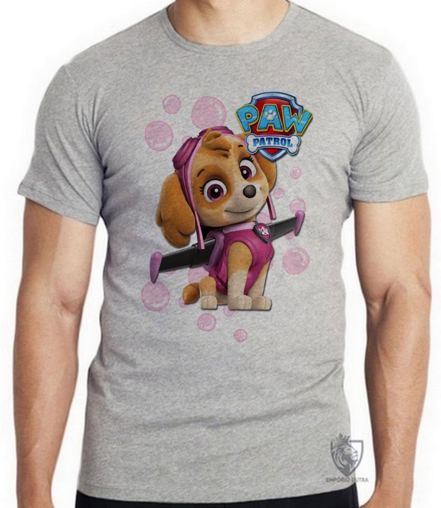 camiseta blusa Patrulha Canina Skie tamanho P Blusa criança infantil juvenil adulto camisa todos tamanhos