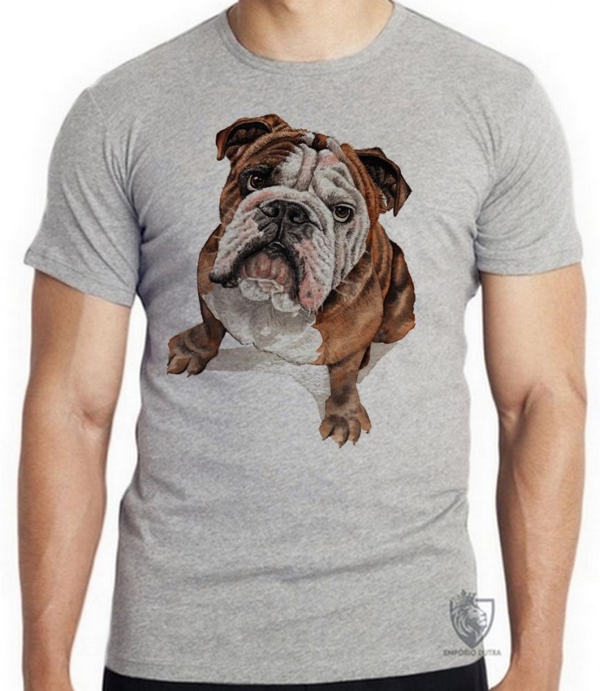camiseta blusa Cachorro Bulldog Dog Blusa criança infantil juvenil adulto camisa todos tamanhos