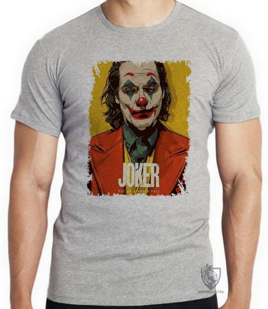 camiseta blusa Coringa coloque um sorriso Blusa criança infantil juvenil adulto camisa tamanhos