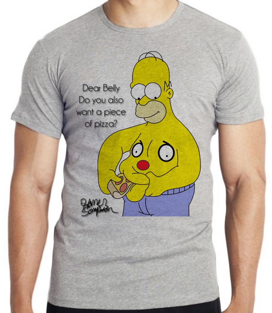 camiseta blusa Homer Simpsons pizza barriga Blusa criança infantil juvenil adulto camisa tamanhos