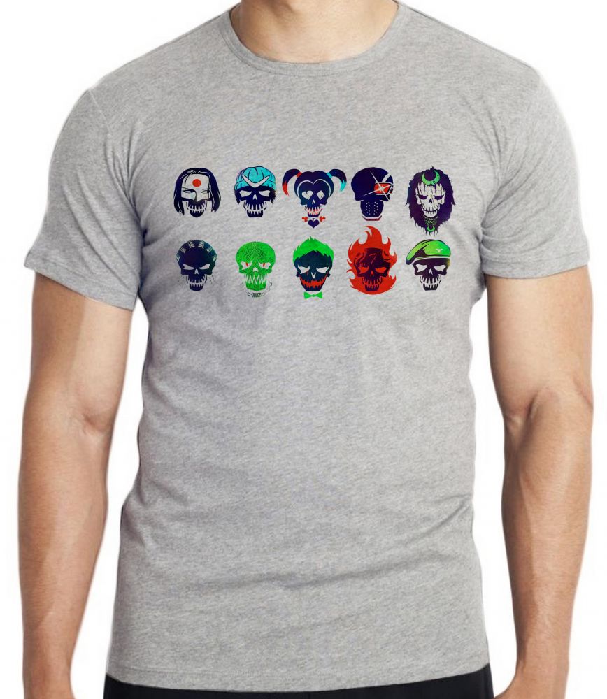camiseta blusa Esquadrão Suicida faces Blusa criança infantil juvenil adulto camisa tamanhos