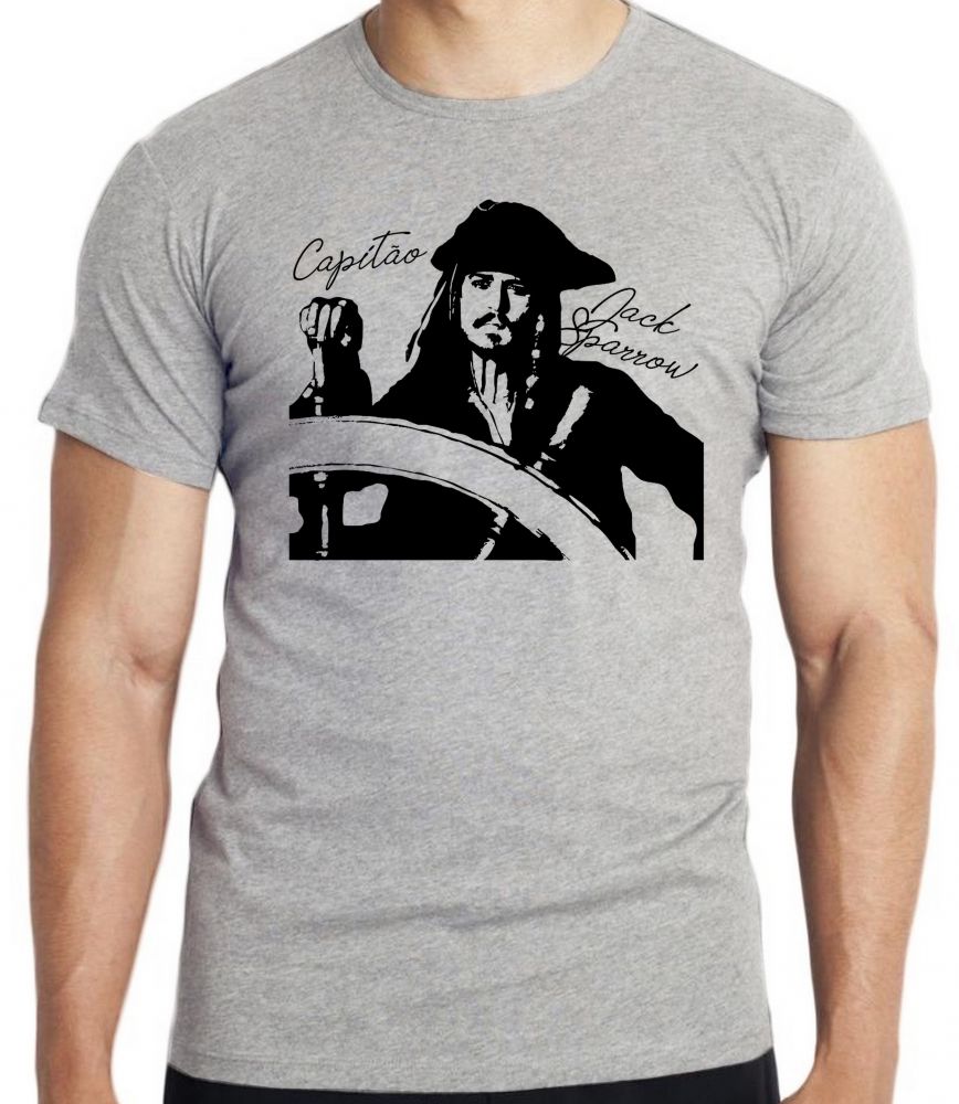 camiseta blusa Capitão Jack Sparrow Blusa criança infantil juvenil adulto camisa tamanhos