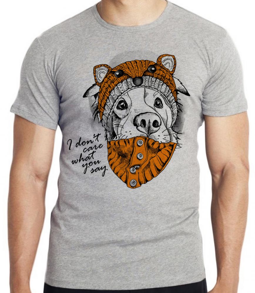 camiseta blusa Cachorro I dont care what you say Blusa criança infantil juvenil adulto camisa tamanhos